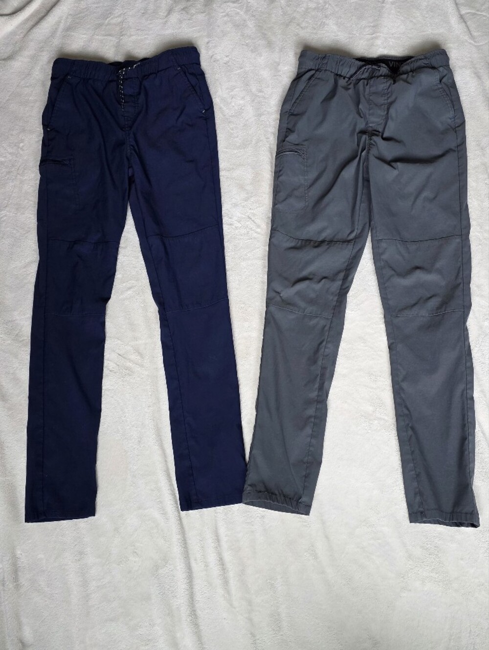 Boys Elastic Waist Westherproof By Vintage Jogger Pants - Navy and Gray 14/16